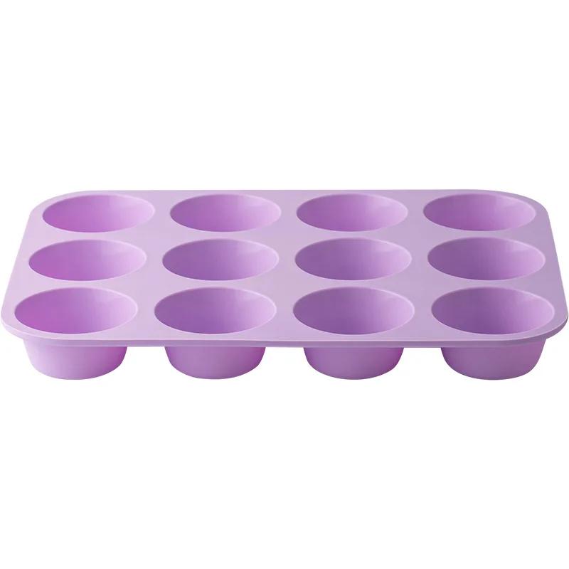 12 Holes Silicone Baking Mold for Baking 3D Bakeware Chocolate Round Sphere Mold Cupcake Pan Cake DIY Muffin Kitchen Tool