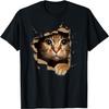 Cute Kitten Looks from Torn Fabric - Cats T-Shirt for Men Women Girls Kids