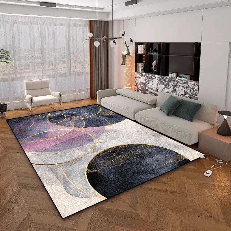 Modern Geometric Carpet for Living Room Large Area Decoration Home Rugs for Bedroom Soft Non-slip Golden Lounge Sofa Mat 200x300