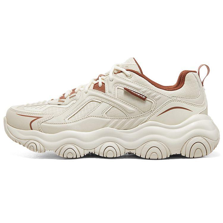Skechers DLites 1.0 Bear Leather Trendy Comfortable Versatile Low-Top Dad Shoes Men sneaker White Brown 894264-NAT 39