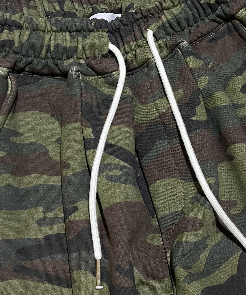 SK8ER ROCK Night Camouflage Sweat Wide Pants ((Khaki))