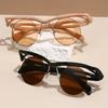 Semi-rimless Round Sunglasses  New Fashion Casual Shades Women Ins Trendy Brand Design Stylish Outdoor Sun Glasses