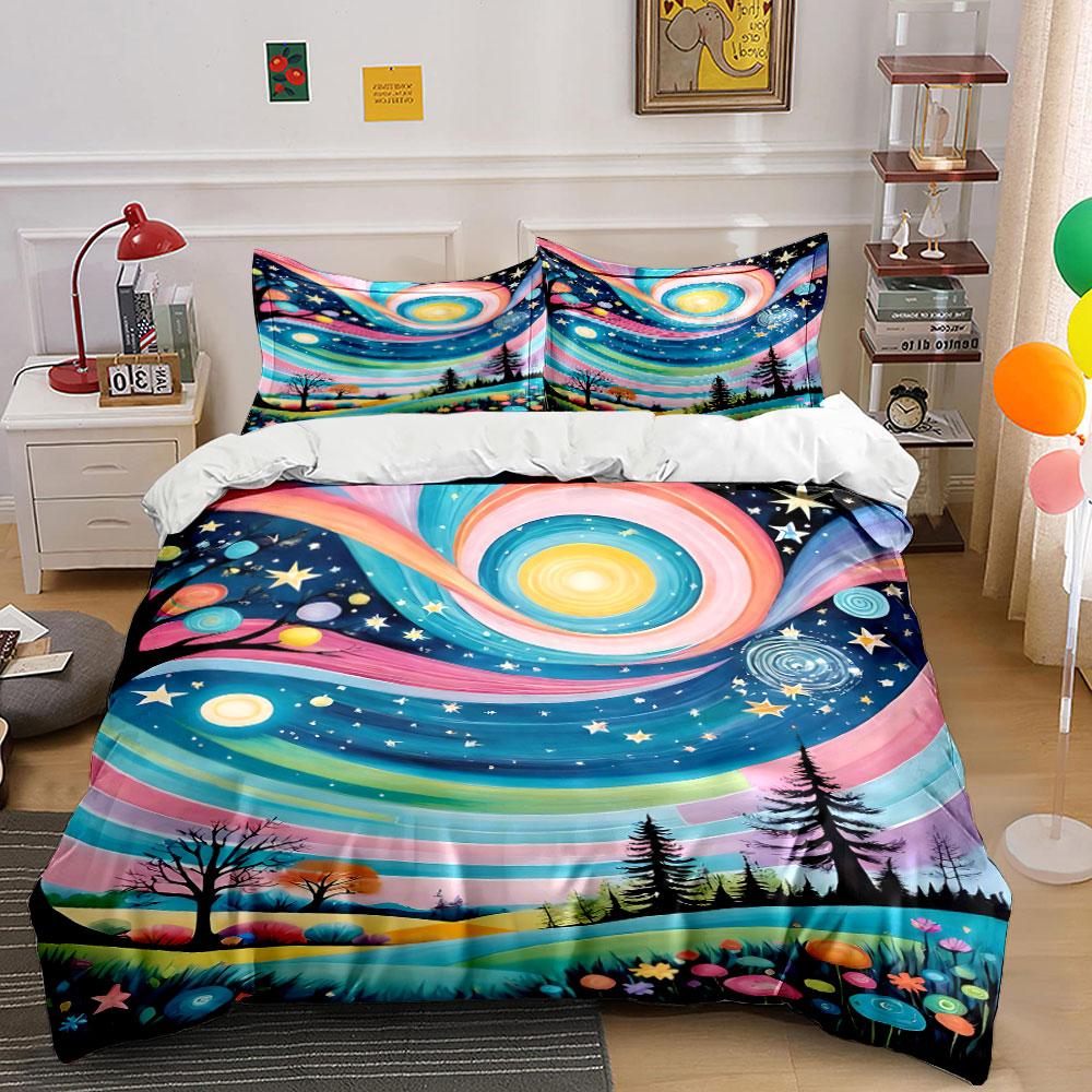 

Swirls, stars, trees, landscape. Bedding sets Duvet cover sets Duvet covers Pillowcases(1 * Duvet Cover 2 * Pillowcases, without duvet insert) 135x200cm