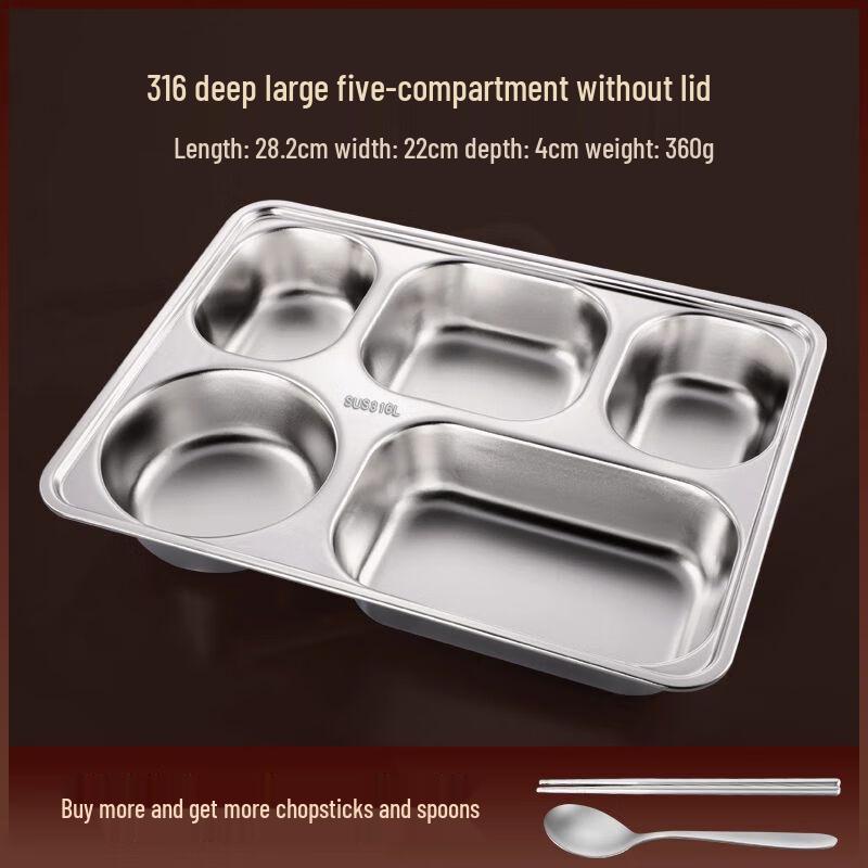 Stainless Steel Divided Lunch Tray