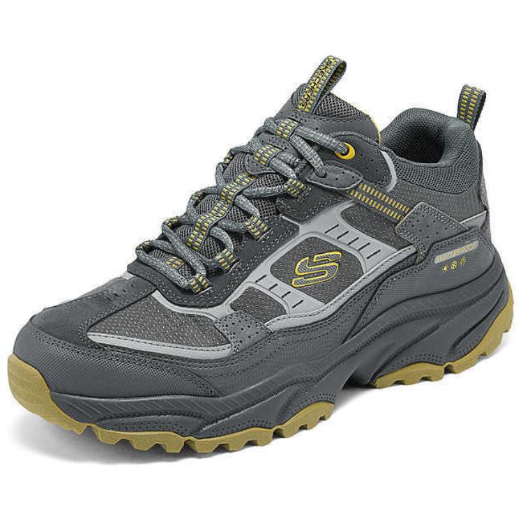 Skechers Outdoor Comfortable Mid-Top Hiking Shoes Men Hiking Shoes Gray Yellow 237742C-CCYL