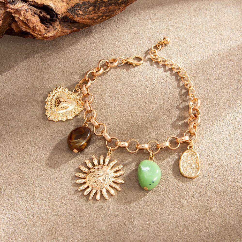 Charm Vintage Geometric Floral Bracelet Flower Bohemian Bracelet Sweet Enamel Bracelet Party