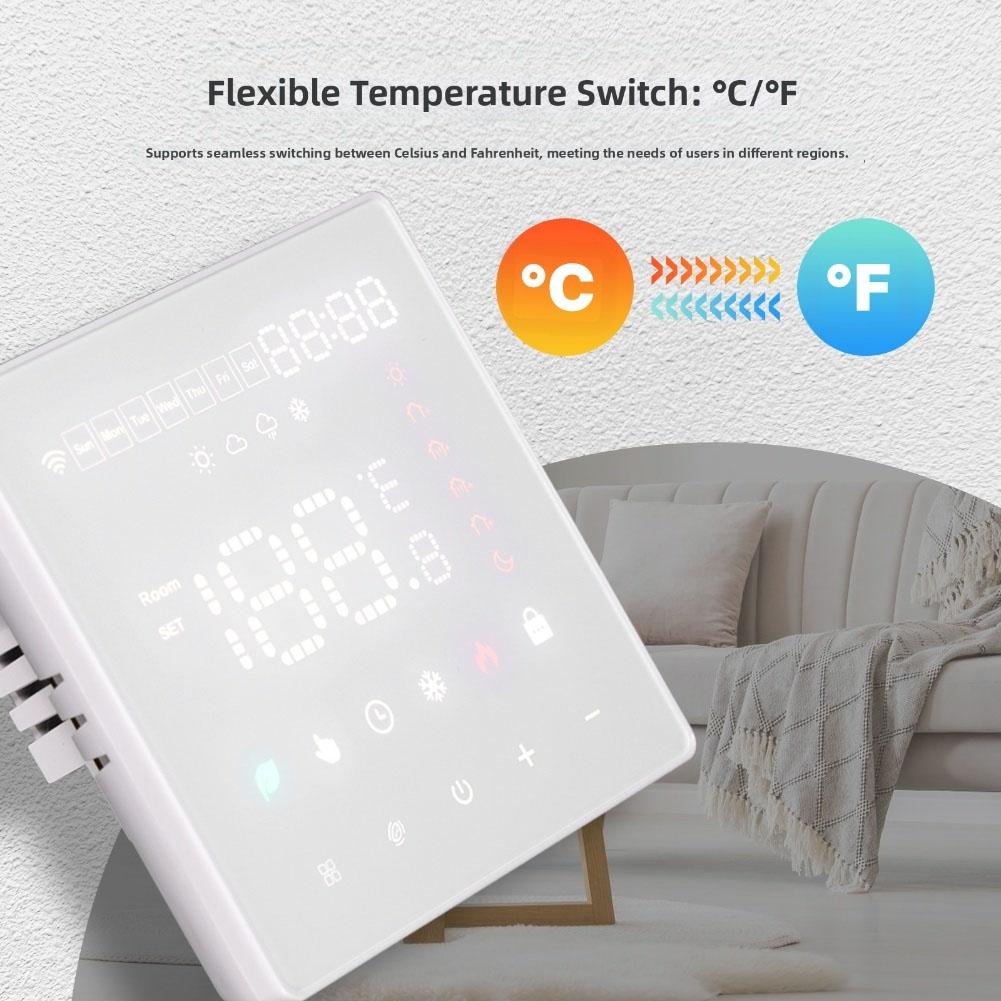 Voice Controlled Smart Floor Heating Thermostat Compatible with For tuya For Zigbee Weekly Programming and Temperature Display
