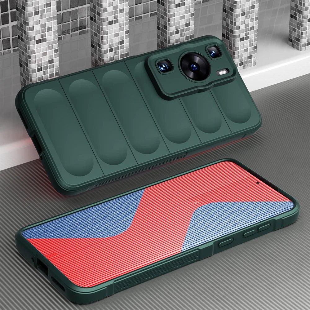 KEYSION Shockproof Case for Huawei P60 Pro Anti-skid Soft Silicone Phone Back Cover for Huawei Nova 11 Pro 11i 9 8i Y71 Y70 Y61