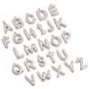 3Pcs Bubble Alphabet Charm Silver Color Stainless Steel Initial English Letter Pendant DIY Bracelet/Necklace Gift Jewelry Making