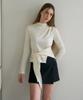 DEHEVE Wool Mock-Neck Wrap Long Sleeve [Ivory]