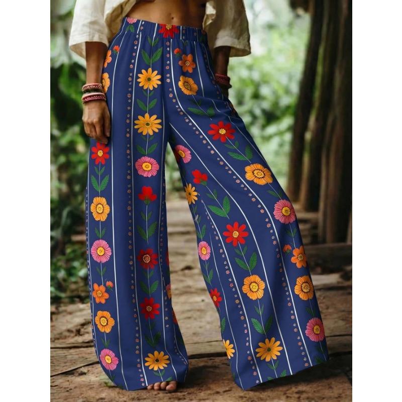 Hot Selling Fashion Summer Hawaii Bohemian Vacation Leisure Flower Style 3D Printed Outdoor Hip Hop Pants Large Size