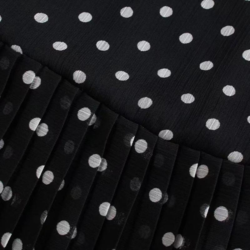 Women's Fashion Summer Spring Polka Dot Print Long Sleeve Slim Casual Dresses