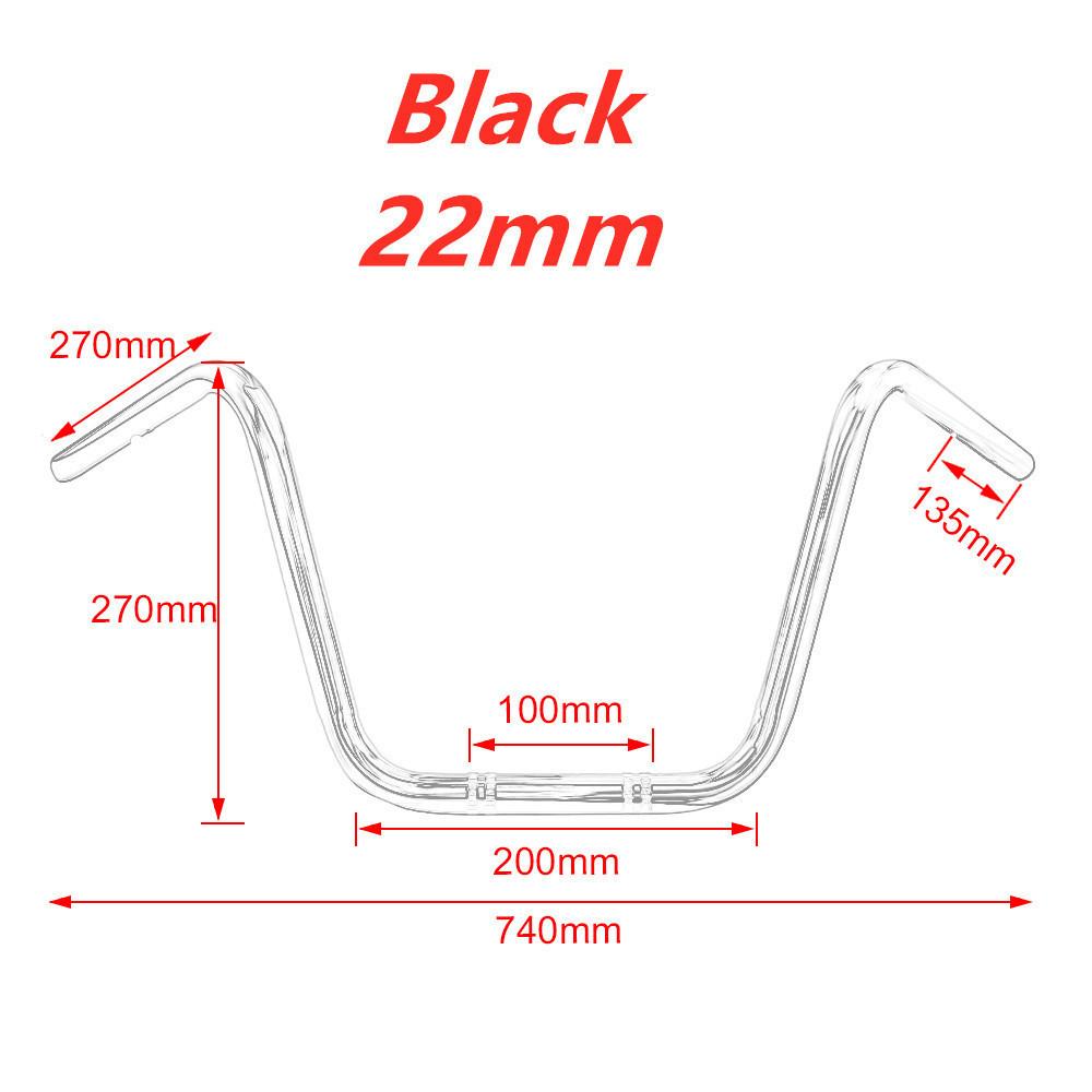 22mm/25mm Motorcycle Handlebar for Harley Sportster XL883 XL1200 X48 Dyna Softail Road King Heritage, Aluminum Bent Bar