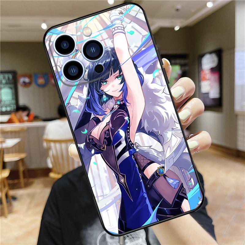 Yelan Genshin Impact Case For iPhone 17 16 15 13 12 11 14 Pro Max Mini Plus 16e 17 Air Bumper Cover Accessories