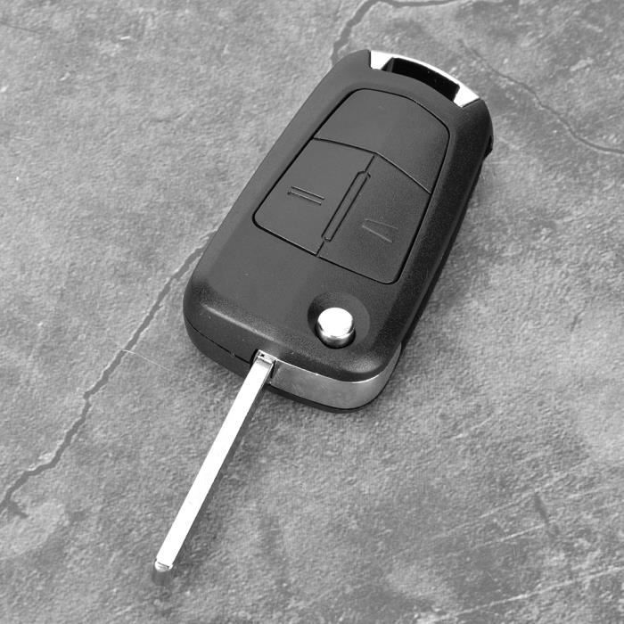 Mxzzand Boîtier de clé de voiture Boîtier de clé pliable pour voiture, 2 boutons, accessoire adapté pour / Opel Astra H auto coque