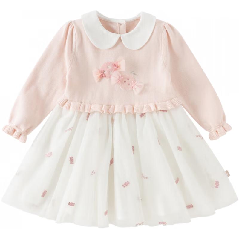 

Весеннее вязаное сетчатое платье для девочек DAVE & BELLA 100 cm