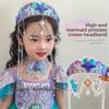 Tassel Mermaid Princess Headband Pearl Jewelry Tassel Crown Forehead Necklace Hair Hoop  Children