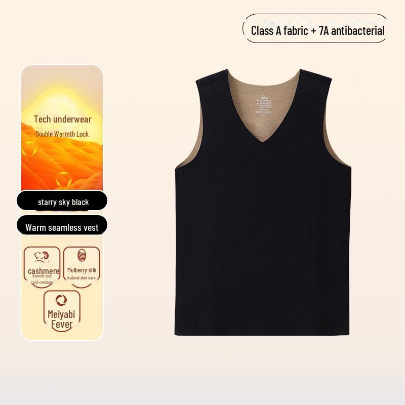 

Class A Seamless Antibacterial Velvet Cashmere Warm Vest for Men XXXL [180-200 catties]