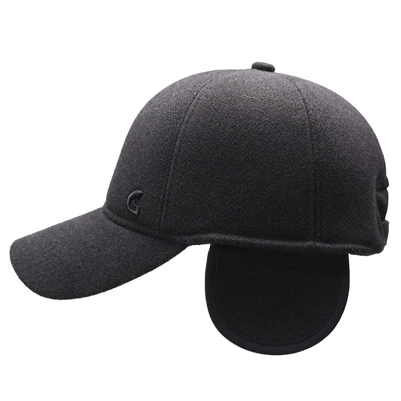 New Autumn and Winter Baseball Cap Fashionable and Versatile Dad Hat Plus Velvet Ear Protection Baseball Cap Woolen Hat