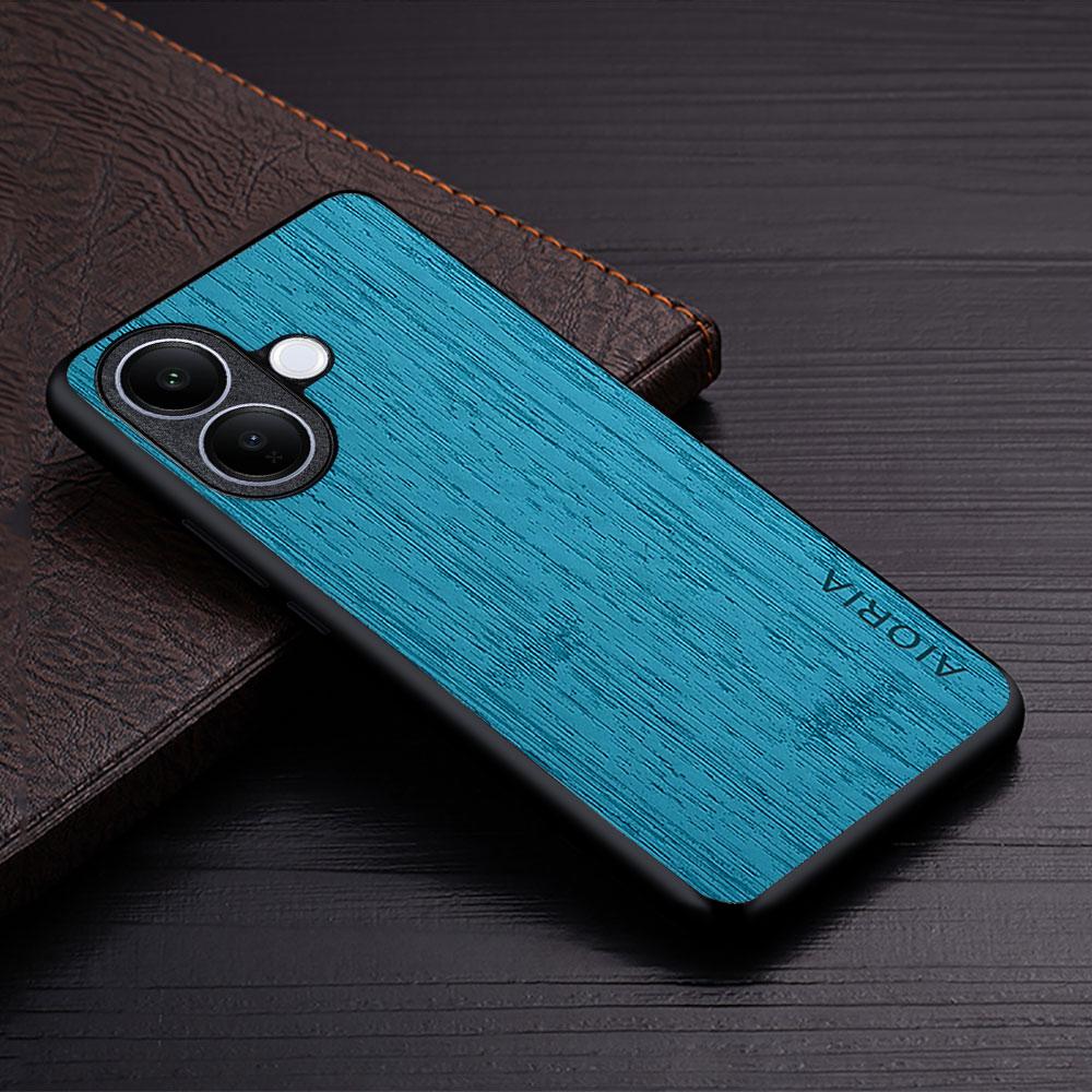 Case for Vivo S1 Pro V60 Lite V30 V30e V27 V27e V29e V17 Y04 4G 5G bamboo wood pattern Leather cover case for Vivo V60 Case