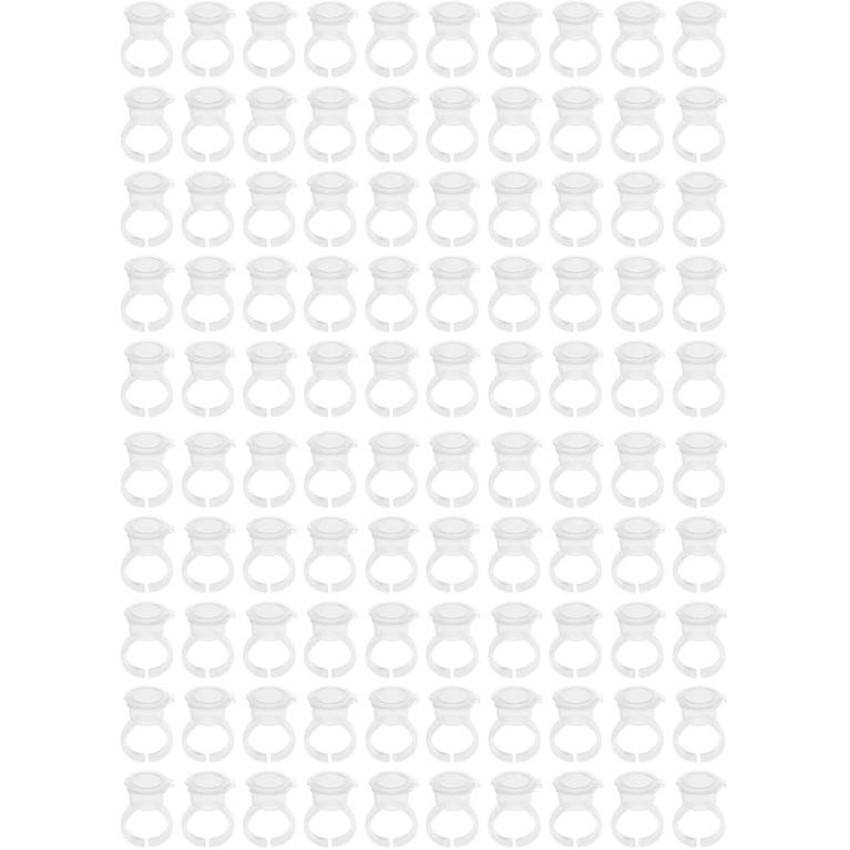 100 Pieces Ink Ring Eyelash Extend Pigment Ink Holder Container Cup with Lid Kit