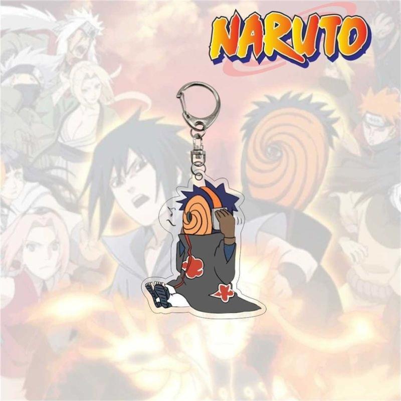 Anime Naruto Acrylic Keychain Accessaries Uzumaki Naruto Cartoon Keyring