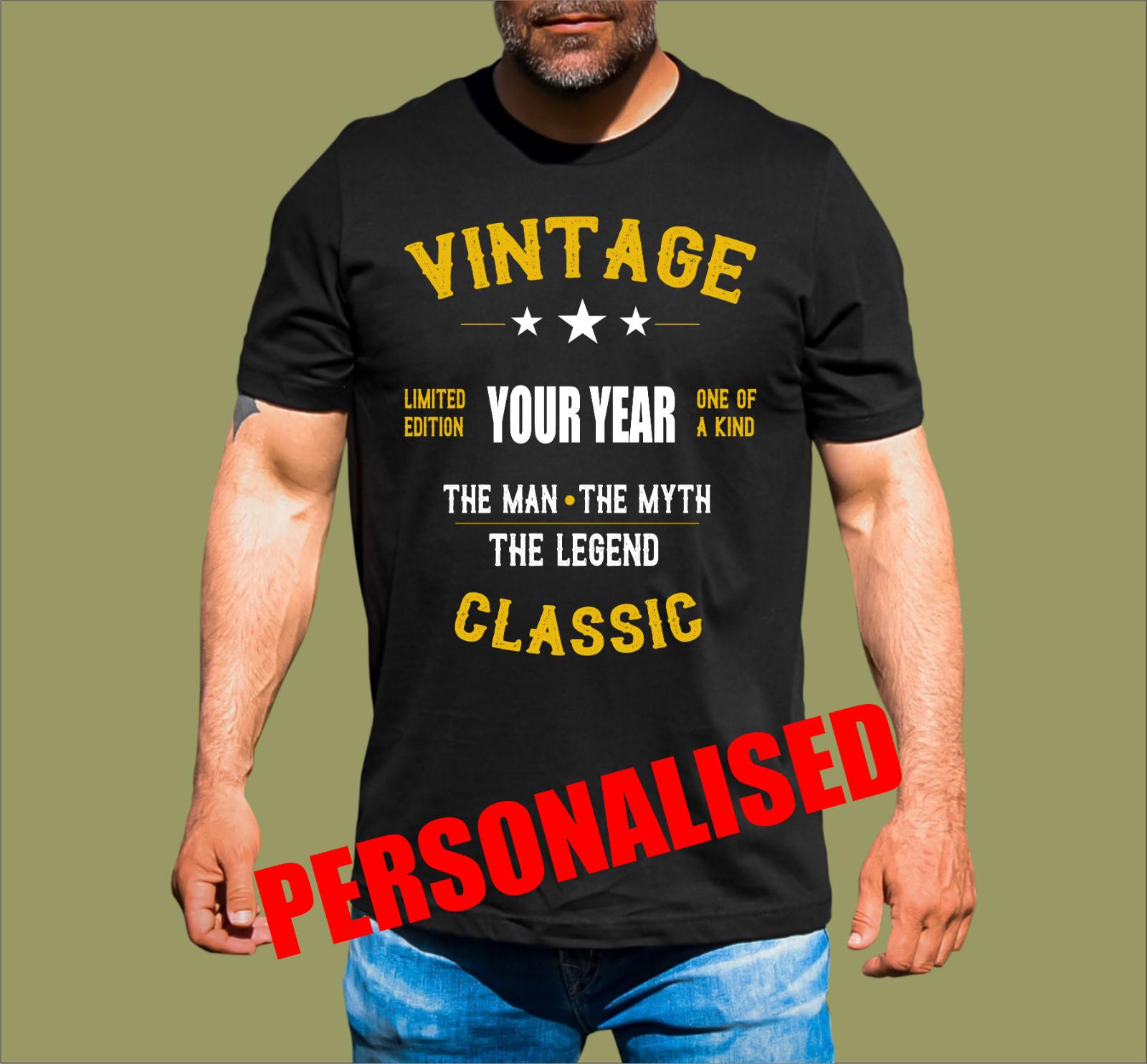 VINTAGE BIRTHDAY PERSONALISED T-SHIRT M