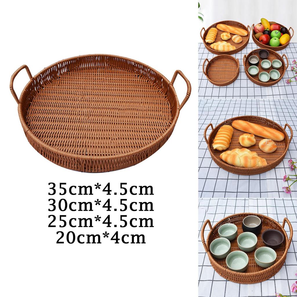 Round Basket Tray Organizer Basket for Desktop Cupboard Living Room