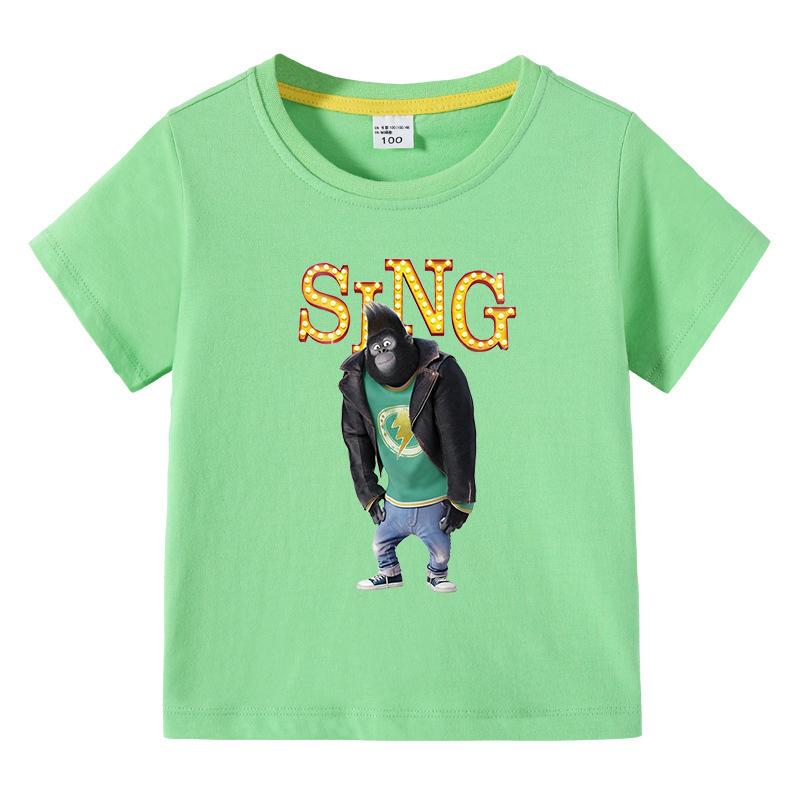 Kinderkleidung Kurzarm-T-Shirts Sing Film Grafik Kinder Sommer Lässig Niedlich Baumwolle T-Shirt