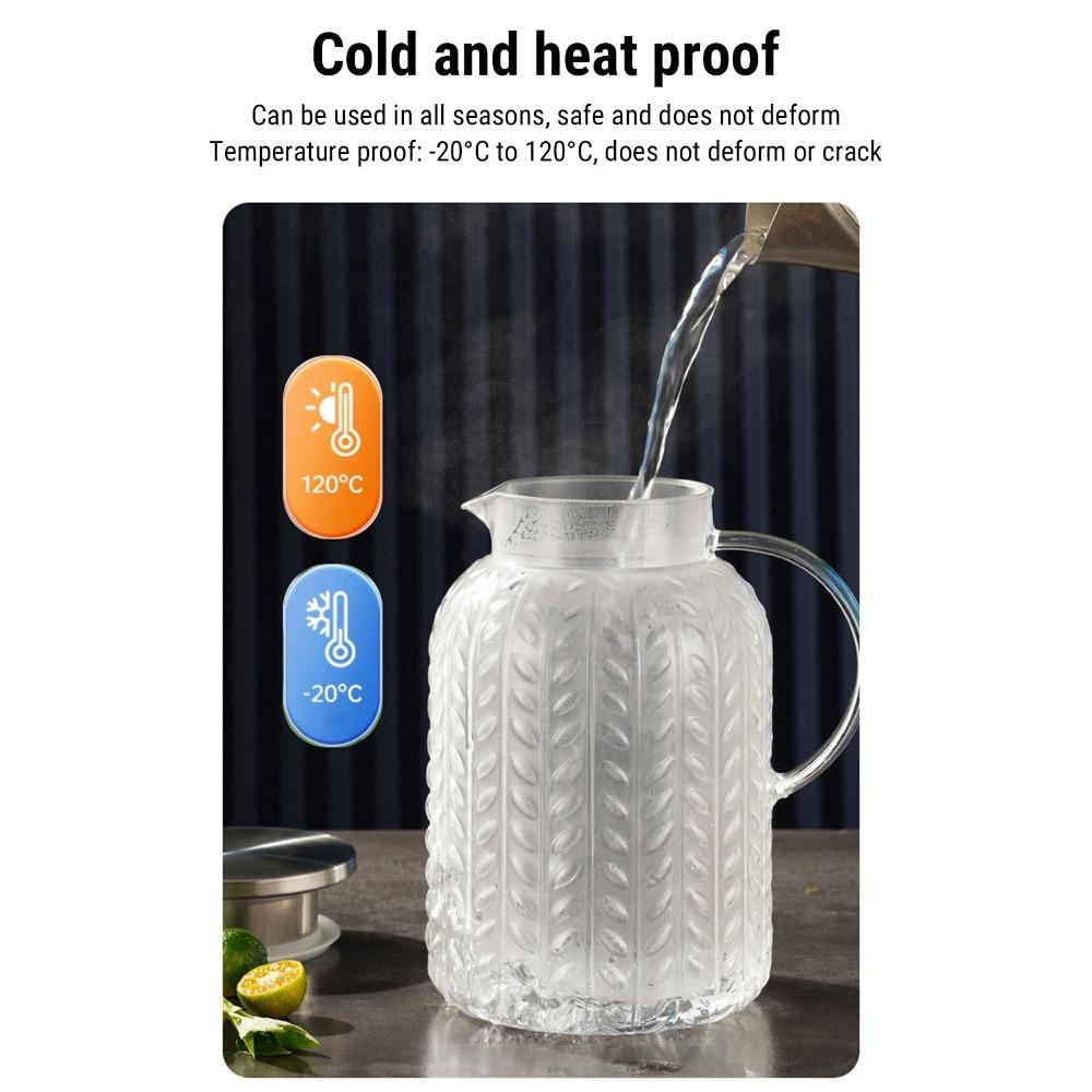 1.8L Capacity Clear Beverage Pitcher Heat Proof Heat Proof Pitcher For Beverage Service