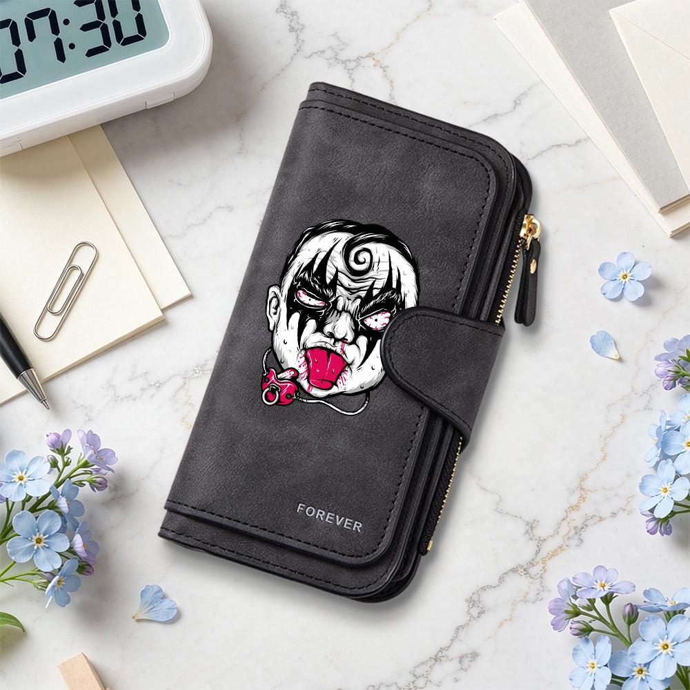 Gothic Baby Pattern Long Wallet Portable Multi Card Slots Casual Coin Purse