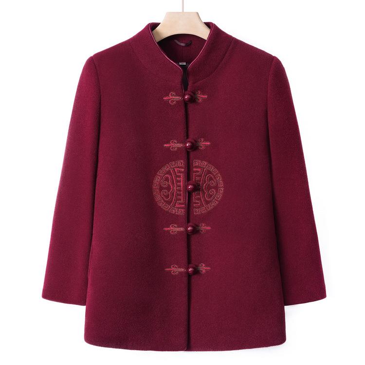 

Мамина весенняя куртка для женщин среднего и пожилого возраста, утепленная флисом, весенне-осеннего стиля, зимняя, в китайском стиле, большого размера 5XL