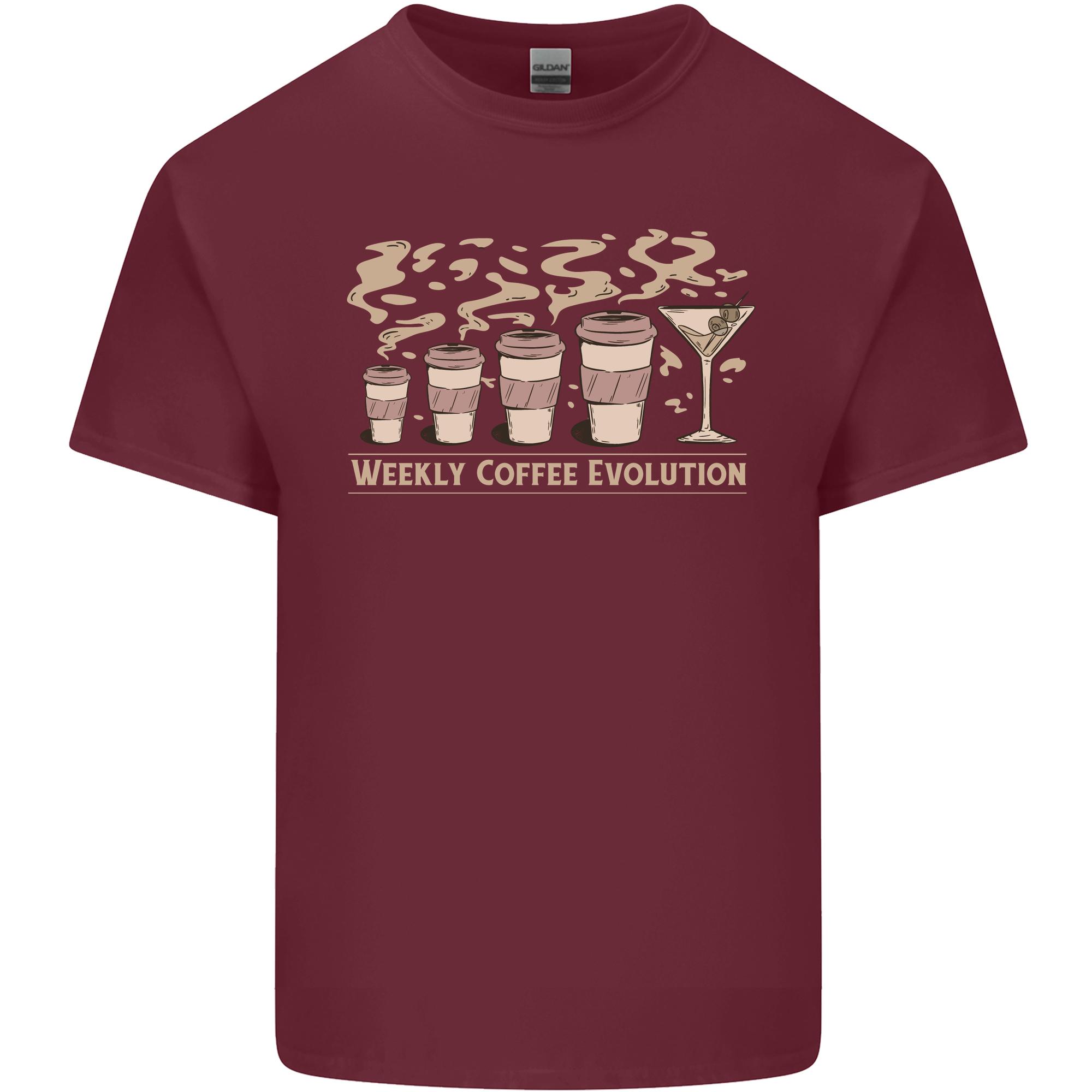 Funny Weekly Coffee to Alcohol Evolution Wine Unisexs Light Cotton TShirt S