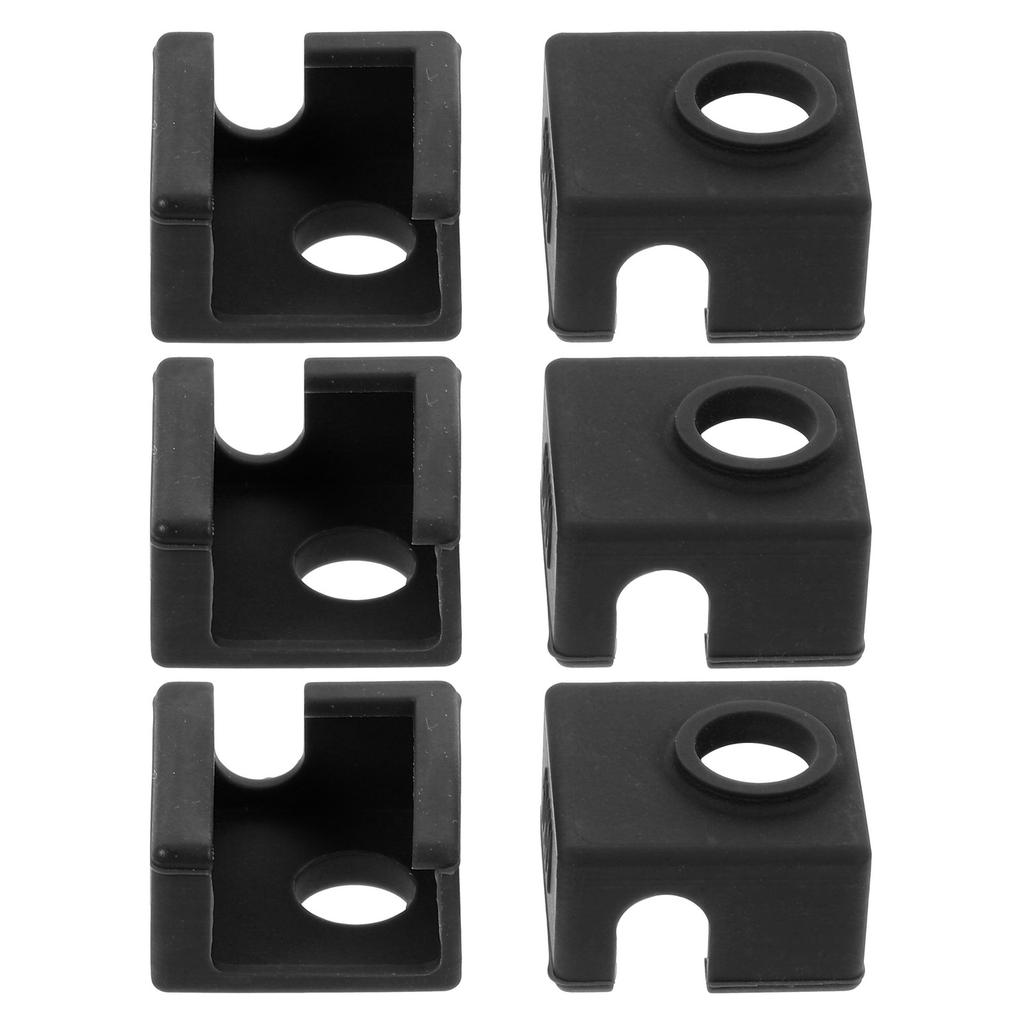 6Pcs Extruder Accessories 3D Printer Heating Block Silicone Cover Retains Heat for High Temp Materials Like ABS Nylon Stable