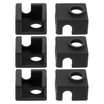 6Pcs Extruder Accessories 3D Printer Heating Block Silicone Cover Retains Heat for High Temp Materials Like ABS Nylon Stable