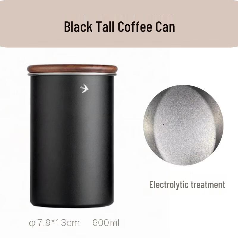 TLXT Round Wooden Coffee Bean Canister
