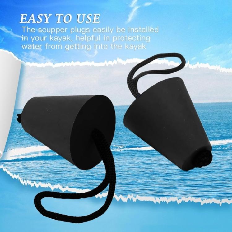 Waterproofed Silicones Kayaks Drain Hole Stoppers with Lanyards Universals Drain Hole Plugs for Canoes Boats Accessories