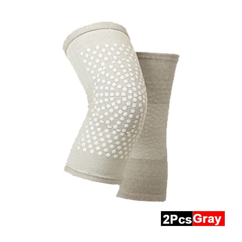 

1 пара, самонагревающаяся поддержка, наколенник, наколенник, теплый для артрита, облегчение боли в суставах, восстановление после травм, пояс-массажер для колена, грелка M-for weight 40-60kg серый