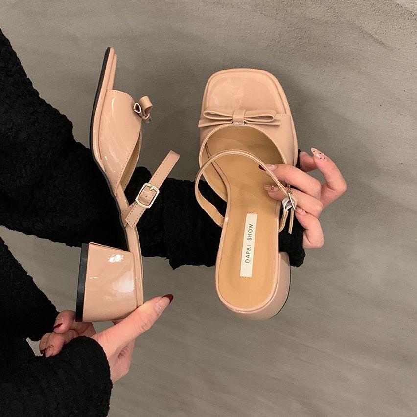 

Одно слово с босоножками на танкетке женские 2025 новый летний французский ретро-лук с юбкой и туфлями на высоком каблуке 40 абрикосовый