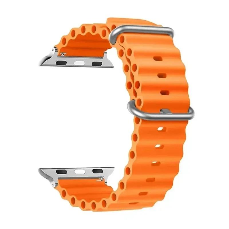 Silicone Ocean Strap for Apple Watch Band Ultra 3 49MM Series 11 10 SE3 Iwatch 42MM 46 44 45 38 40 41mm Correas 44MM 45mm Bands