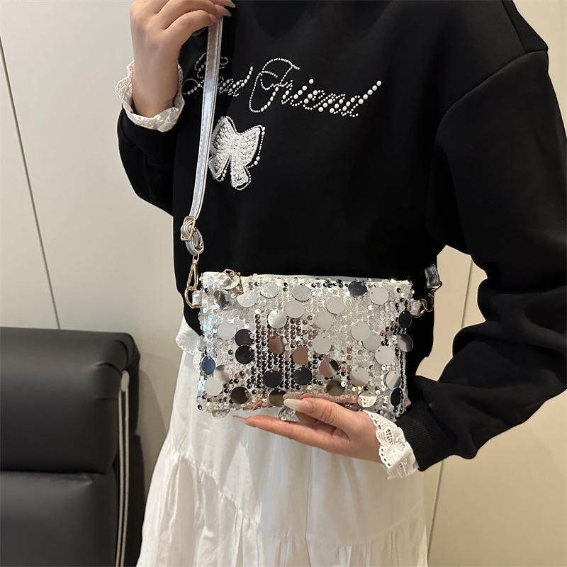 Casual Sequin Design Women Square Shoulder Bags Lightweight Portable Ladies Crossbody Bag Party Female Evening Clutch Purse