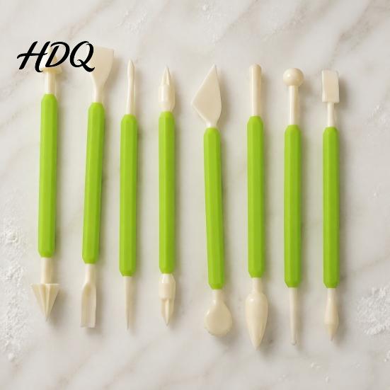 Professional Baking Accessories 8PCS Fondant Sculpting Tool Set DIY Cake Decorating Kit with Ergonomic Non-slip Handles Modeling Flower And