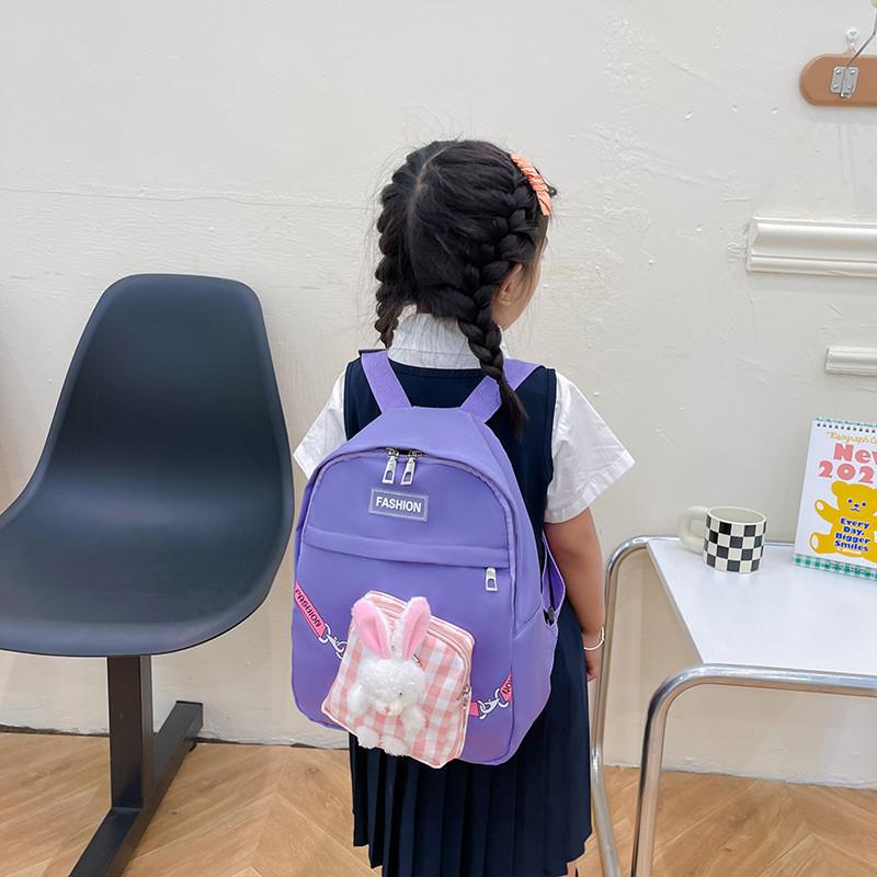 Cute Colorful Bunny Backpack For Kids Stylish Durable Oxford Fabric Preschool Bag