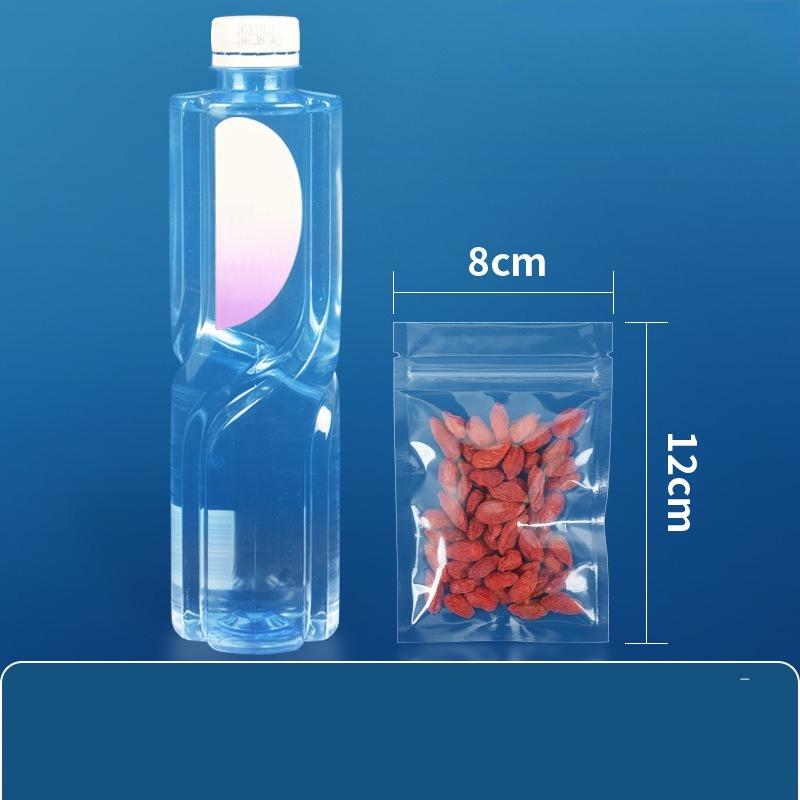 Double Layered 0.14mm Flat Bottom Seal Pocket Transparent Plastic Sealed Bag Suitable for Vegetable Dried Fruit Tea Leisure Fruit Packaging Storage