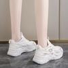fashion 2024 New Round Toe Thick-soled Mesh Breathable and Heightening Dad Shoes Comfortable Women's Sports Shoes Fashionable