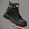 New Men's Ankle Boots, High-quality Outdoor Work Boots, Men's Fashionable Motorcycle Boots, Lace Up High Top Canvas Men's Shoes