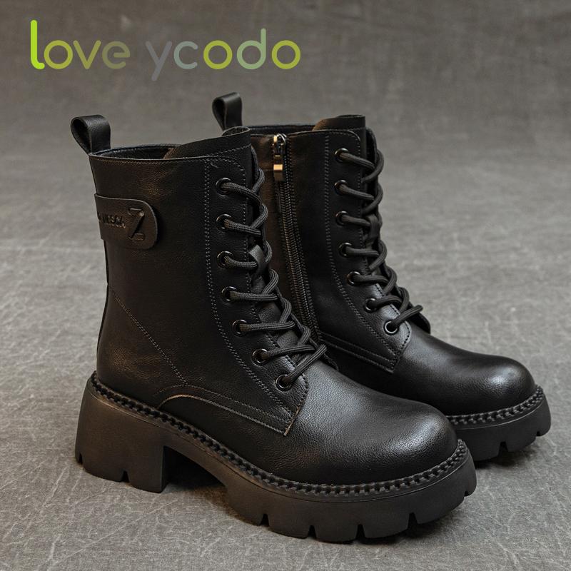 Женские осенние и зимние удобные ботинки Marton из натуральной кожи — фото 12