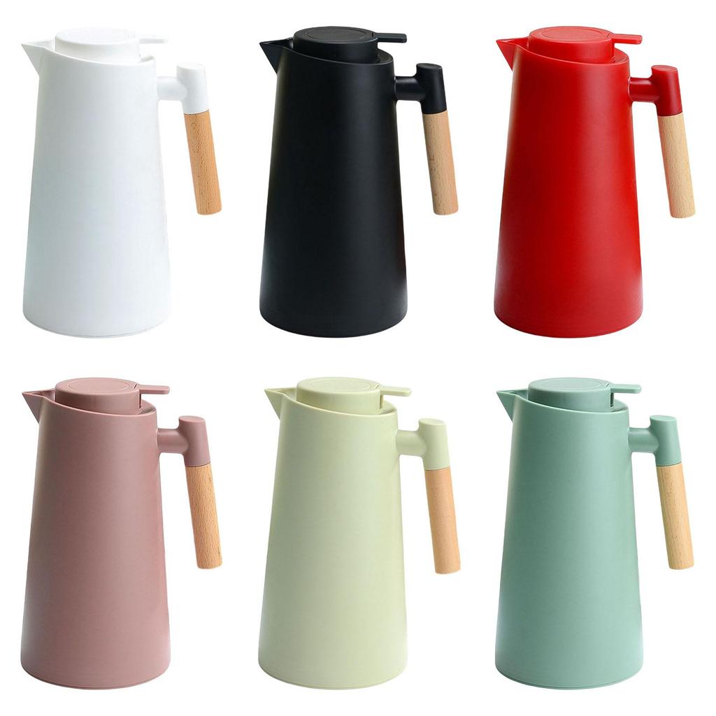 Vakuum 1000ml Holzgriff für Kaffeekaraffe Tee Heiß und Kalt Geschenke