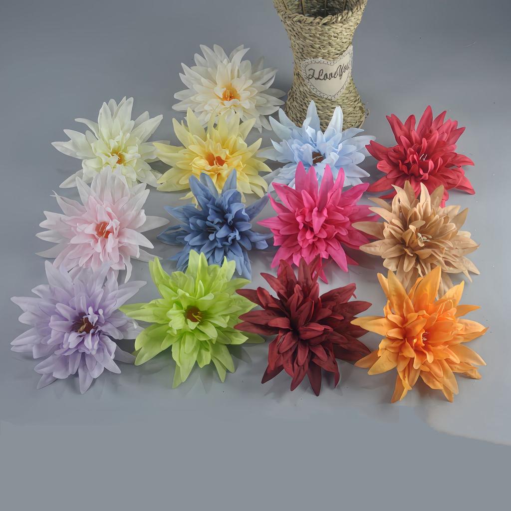 12pcs, Colorful Simulated Chrysanthemum with Flower Core and Chrysanthemum Head DIY Home Decoration | DIY Headwear Accessories.