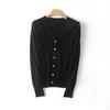 Elegant Merino Wool V-Neck Cardigan - Women's Lightweight Autumn Sweater